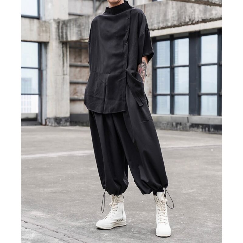 Asymmetric Button T-Shirt【TR3333】