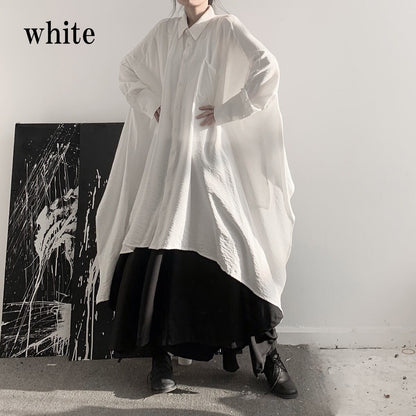 〈Unisex〉Irregular Long Huge Shirt【TR1411】