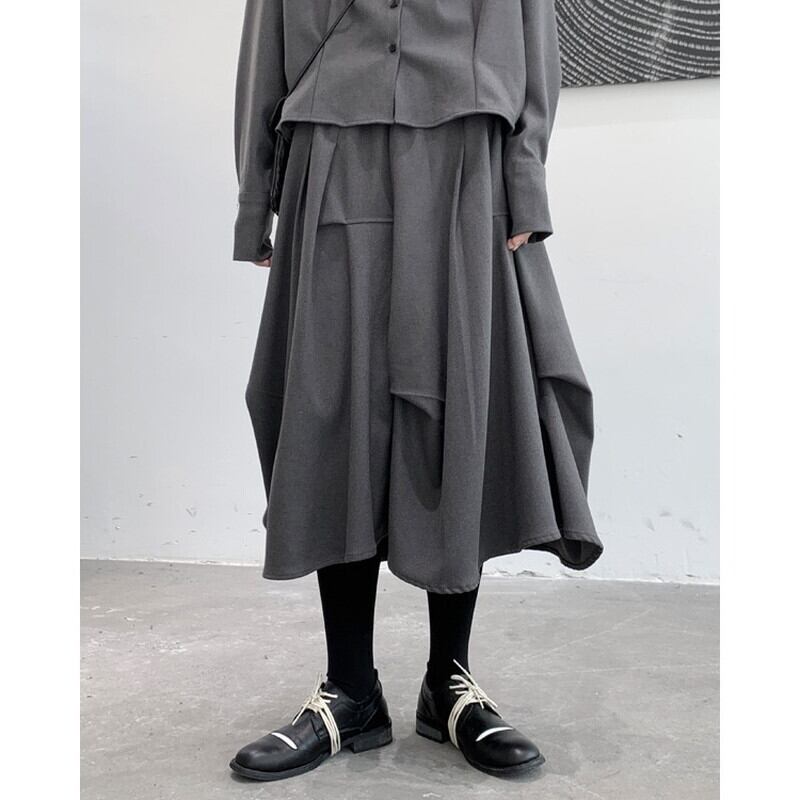 Asymmetry Wool Skirt【TR3173】