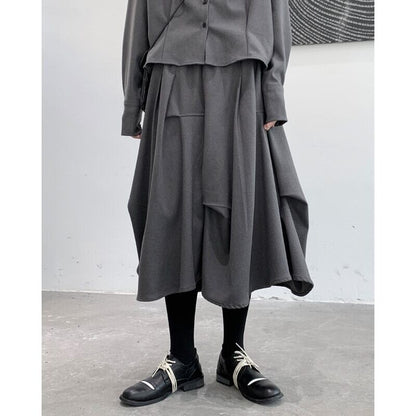 Asymmetry Wool Skirt【TR3173】