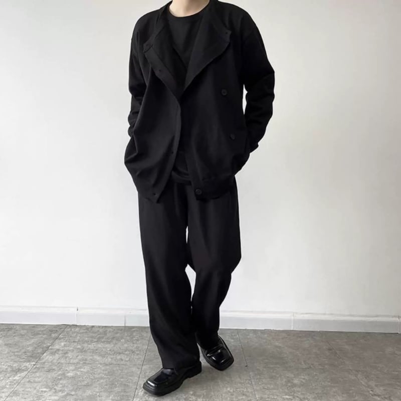 Asymmetric Button Jacket【TR3346】