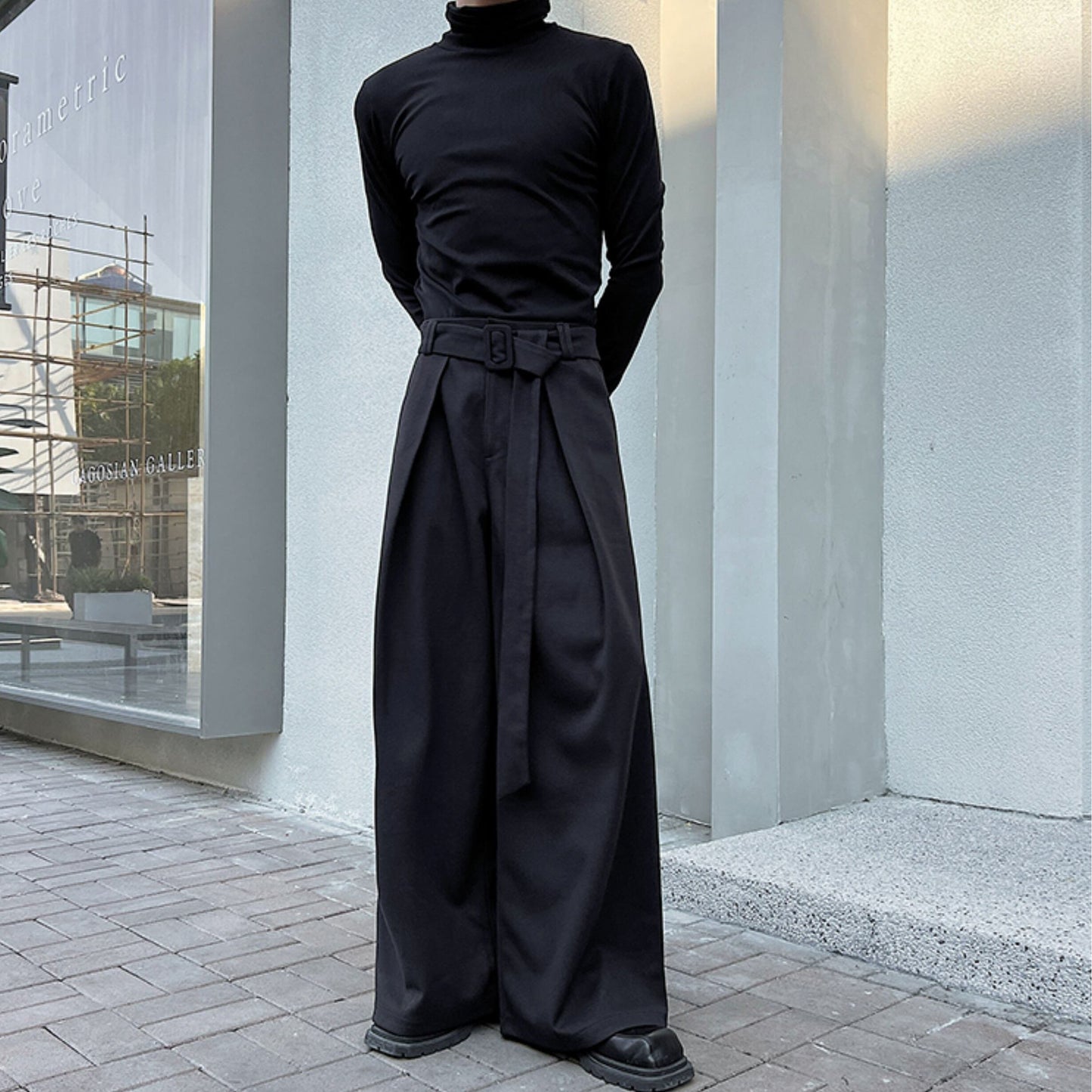 Design Tuck Belted Wide Pants【TR3315】