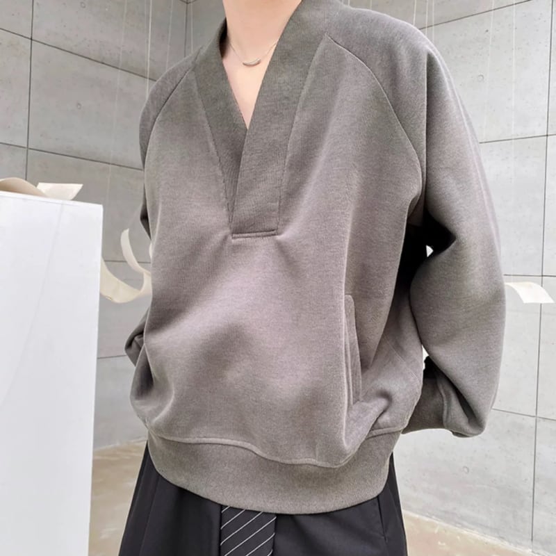 Deep V Raglan Long T-shirt【TR3352】