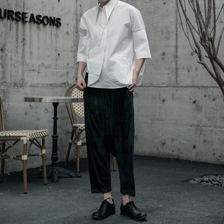 〈Unisex〉Wrap Nichi Irregular Shirt【TR1422】