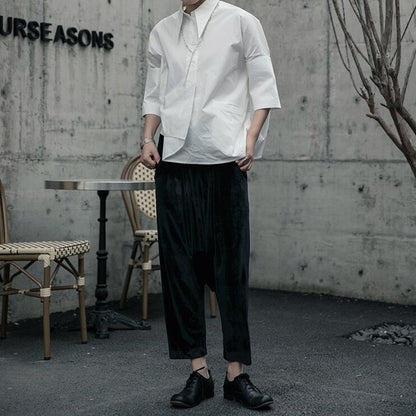〈Unisex〉Wrap Nichi Irregular Shirt【TR1422】