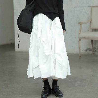 Asymmetry Gather Flare Skirt【TR3168】