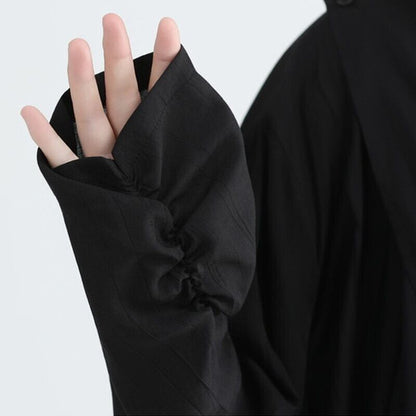 Asymmetry Drape Collared Shirt【TR3132】