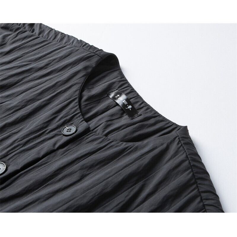 Pleats Simple Pocket Vest【TR3232】