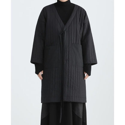 Long V-Neck Pleats Jacket【TR3260】