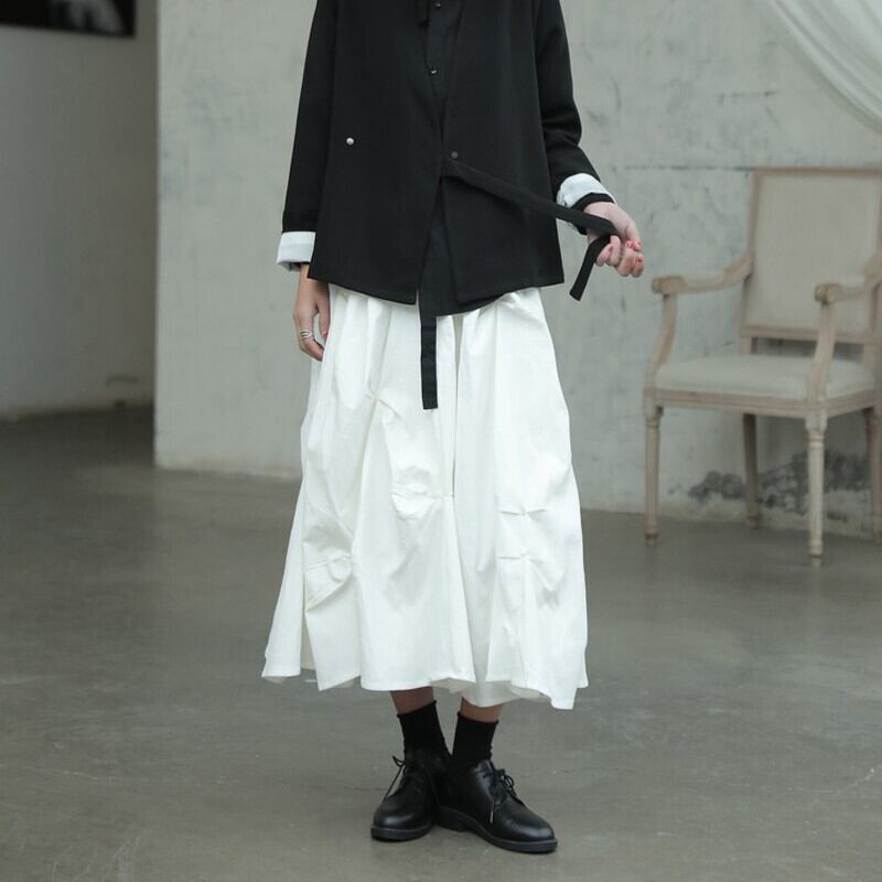 Asymmetry Gather Flare Skirt【TR3168】