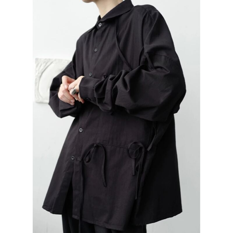 Asymmetric Tie Collared Shirt【TR3332】