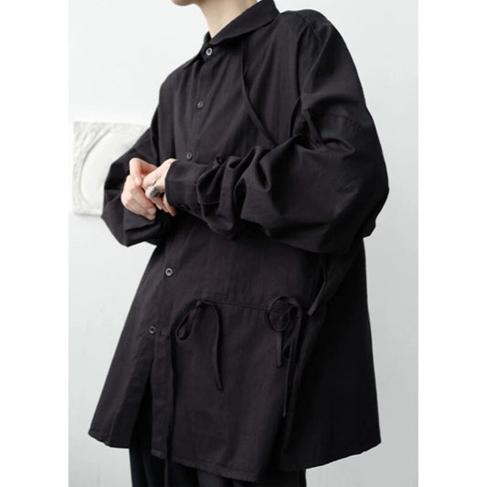 Asymmetric Tie Collared Shirt【TR3332】