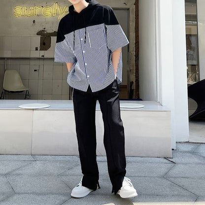 Hood Docking Stripe Shirt【TR1414】