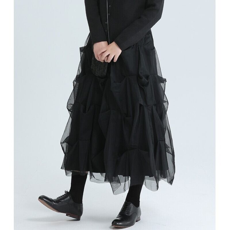 Asymmetry Tulle Skirt【TR3162】