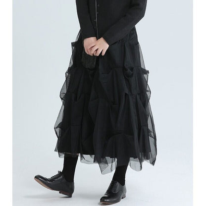 Asymmetry Tulle Skirt【TR3162】