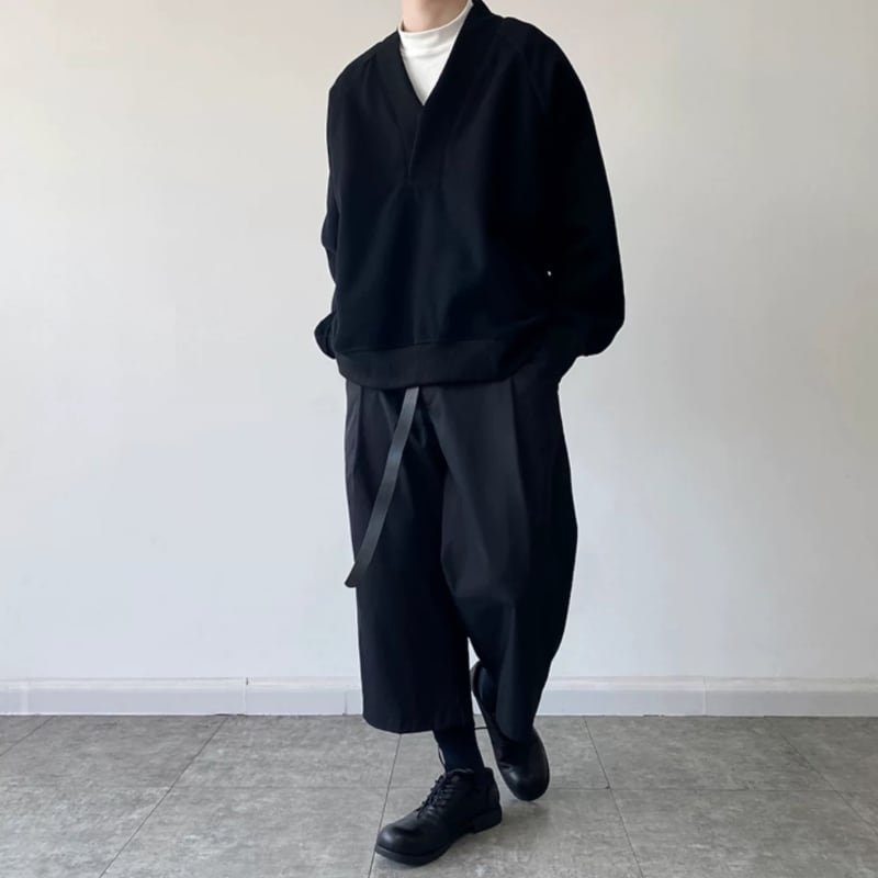 Deep V Raglan Long T-shirt【TR3352】