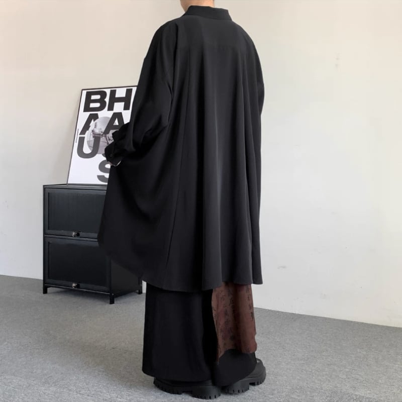 Flowy Long Collared Shirt【TR3372】