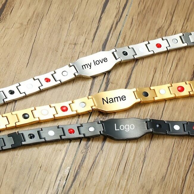 Cross magnetic men bracelet【TR2755】