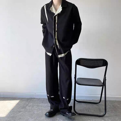 Frayed Contrast Panel Jacket【TR3341】