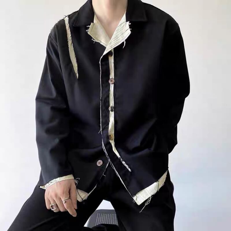 Frayed Contrast Panel Jacket【TR3341】