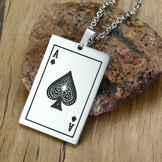 Lucky Ace Spade Men's Necklace【TR2768】
