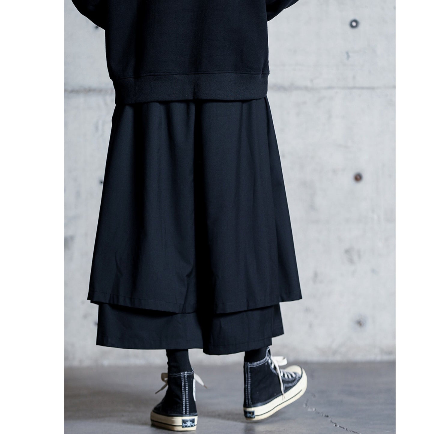 Layered-look Cropped Wide Pants【TR3273】