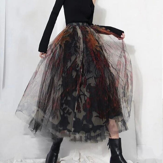 Tulle Lace Flower Skirt【TR1270】