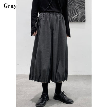 Cropped Pleats Wide Pants【TR3206】