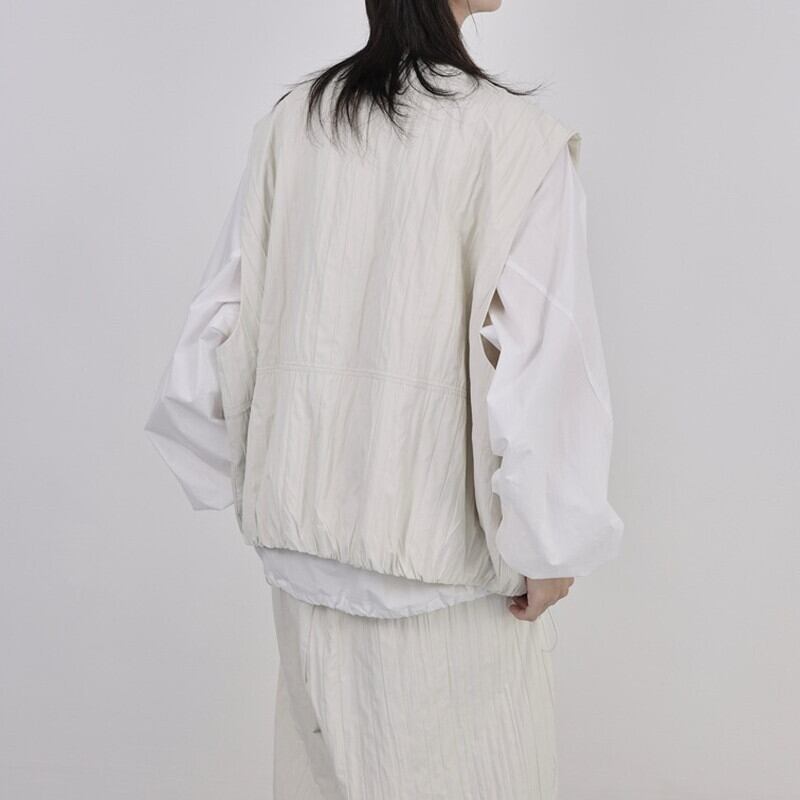 Pleats Simple Pocket Vest【TR3232】