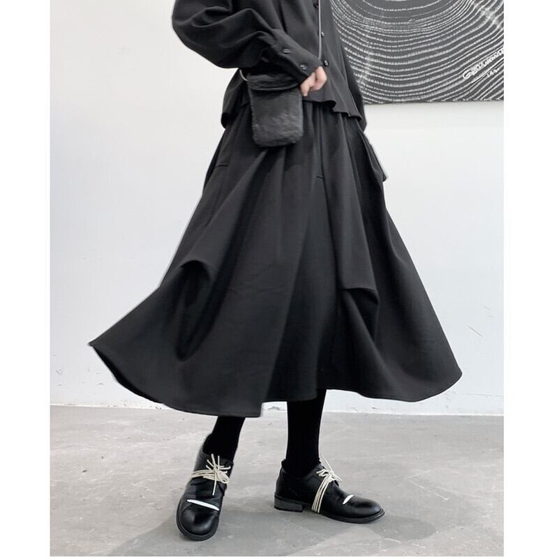 Asymmetry Wool Skirt【TR3173】