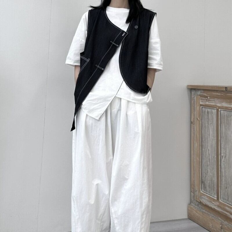 Asymmetry Stitch Vest【TR3238】
