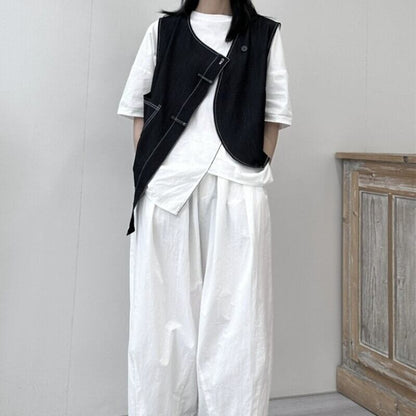 Asymmetry Stitch Vest【TR3238】