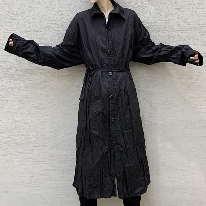 Crumply Oversize Long Shirt【TR3076】