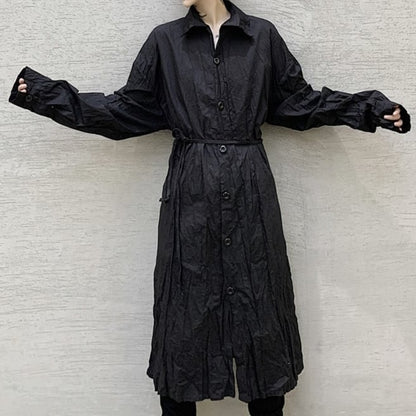 Crumply Oversize Long Shirt【TR3076】