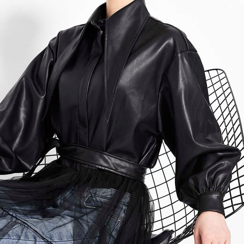 Synthetic Leather Mesh Jacket【TR1199】