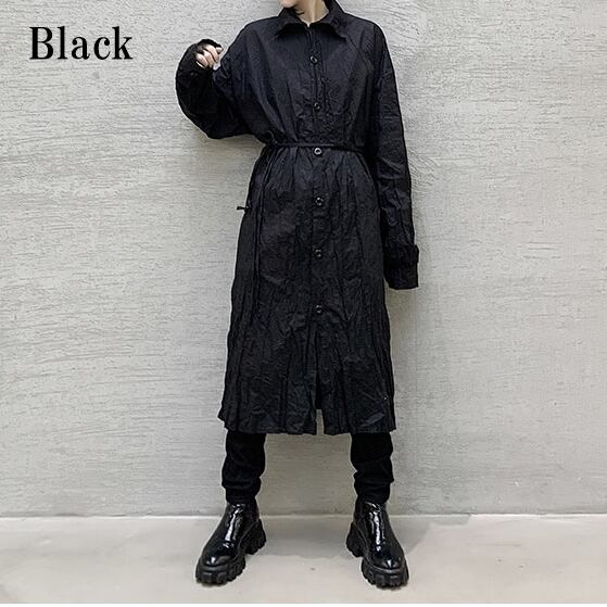 Crumply Oversize Long Shirt【TR3076】