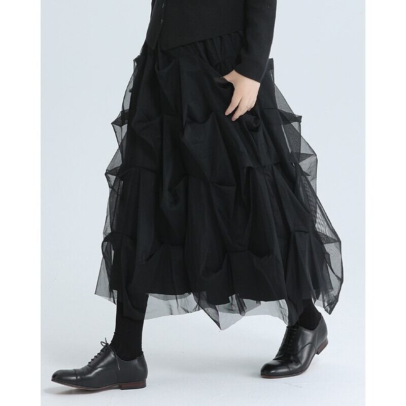 Asymmetry Tulle Skirt【TR3162】