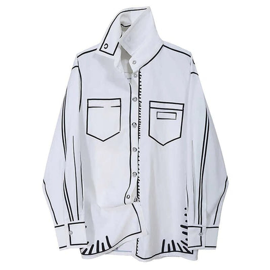 〈Unisex〉Graffiti Print Shirt【TR1037】