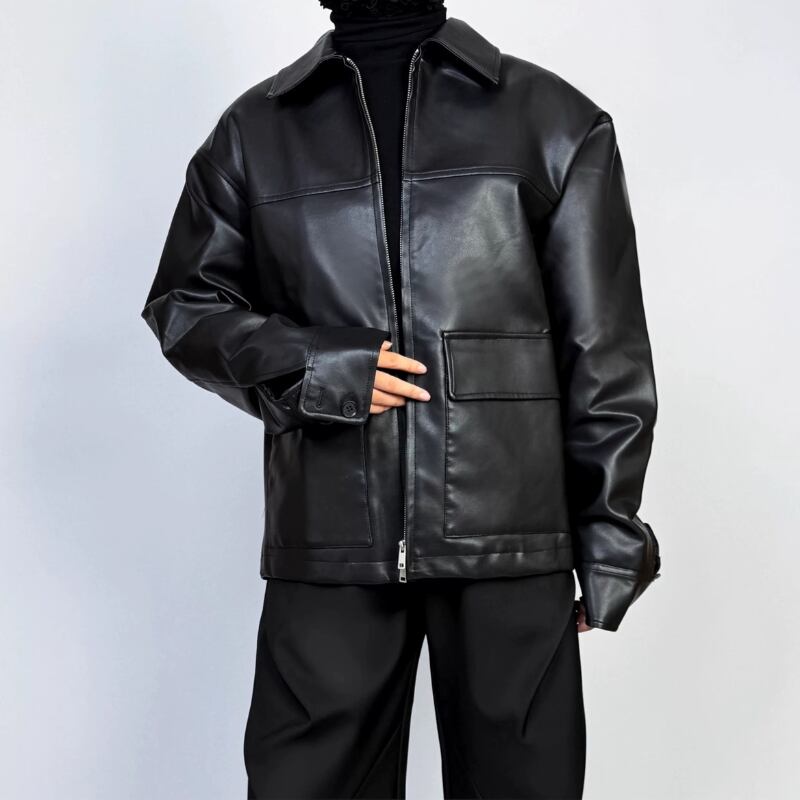 Sleek Quilted Liner Leather Jacket【TR3364】