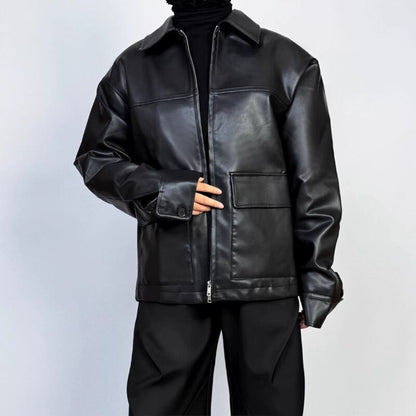 Sleek Quilted Liner Leather Jacket【TR3364】