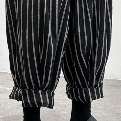 Stripe Balloon Roll-Up Pants【TR3213】