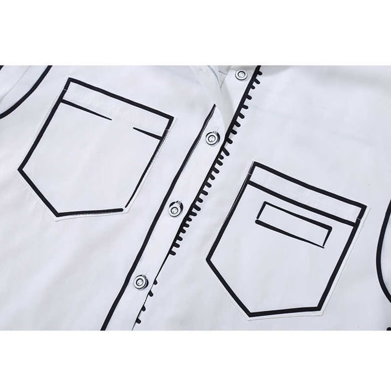 〈Unisex〉Graffiti Print Shirt【TR1037】