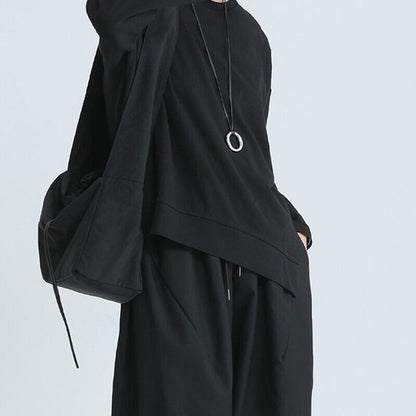 Asymmetry Flare Simple T-Shirt【TR3145】