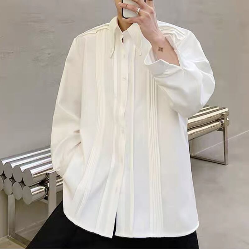 Modern Tuck-Pleat Collared Shirt【TR3340】
