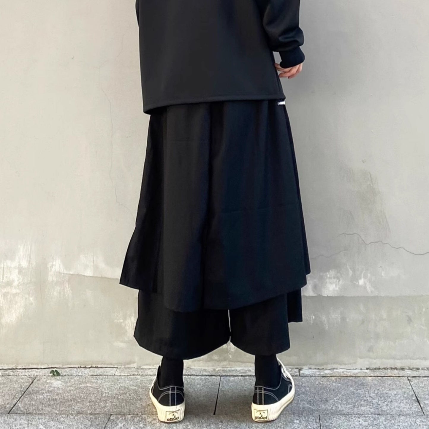 Layered-look Cropped Wide Pants【TR3286】