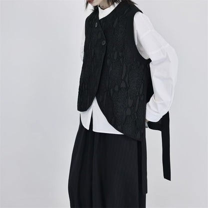 Retro Flower Embossed Vest【TR3239】
