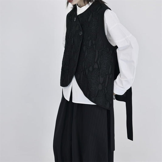 Retro Flower Embossed Vest【TR3239】