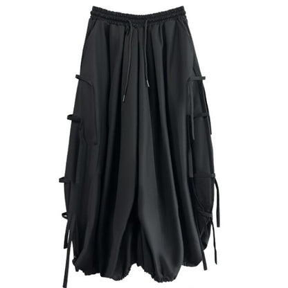 Side Ribbon Wide Jogger Pants【TR3277】