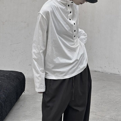 Half-Button Mock-Neck T-Shirt【TR3140】
