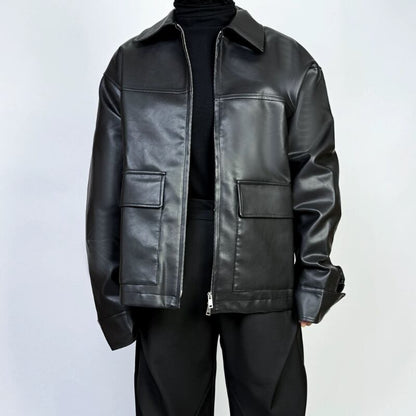 Sleek Quilted Liner Leather Jacket【TR3364】